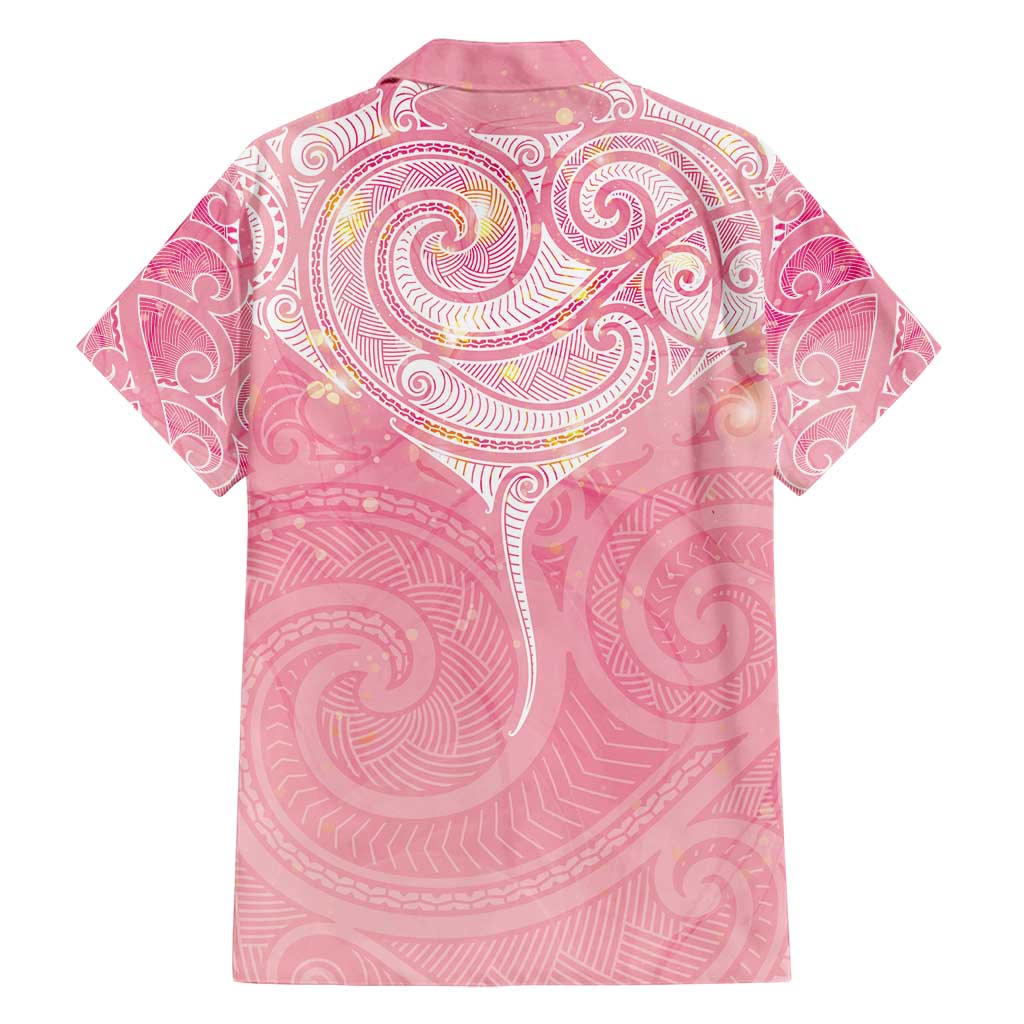 Breast Cancer Awareness Maori Aotearoa Family Matching Summer Maxi Dress and Hawaiian Shirt Manta Ray - Pink Glaze - Polynesian Pride