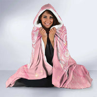 Breast Cancer Awareness Maori Aotearoa Hooded Blanket Manta Ray - Pink Glaze - Polynesian Pride