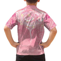 Breast Cancer Awareness Maori Aotearoa Kid Hawaiian Shirt Manta Ray - Pink Glaze LT7 - Polynesian Pride