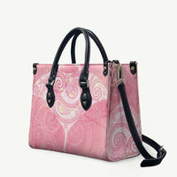 Breast Cancer Awareness Maori Aotearoa Leather Bag Manta Ray - Pink Glaze - Polynesian Pride