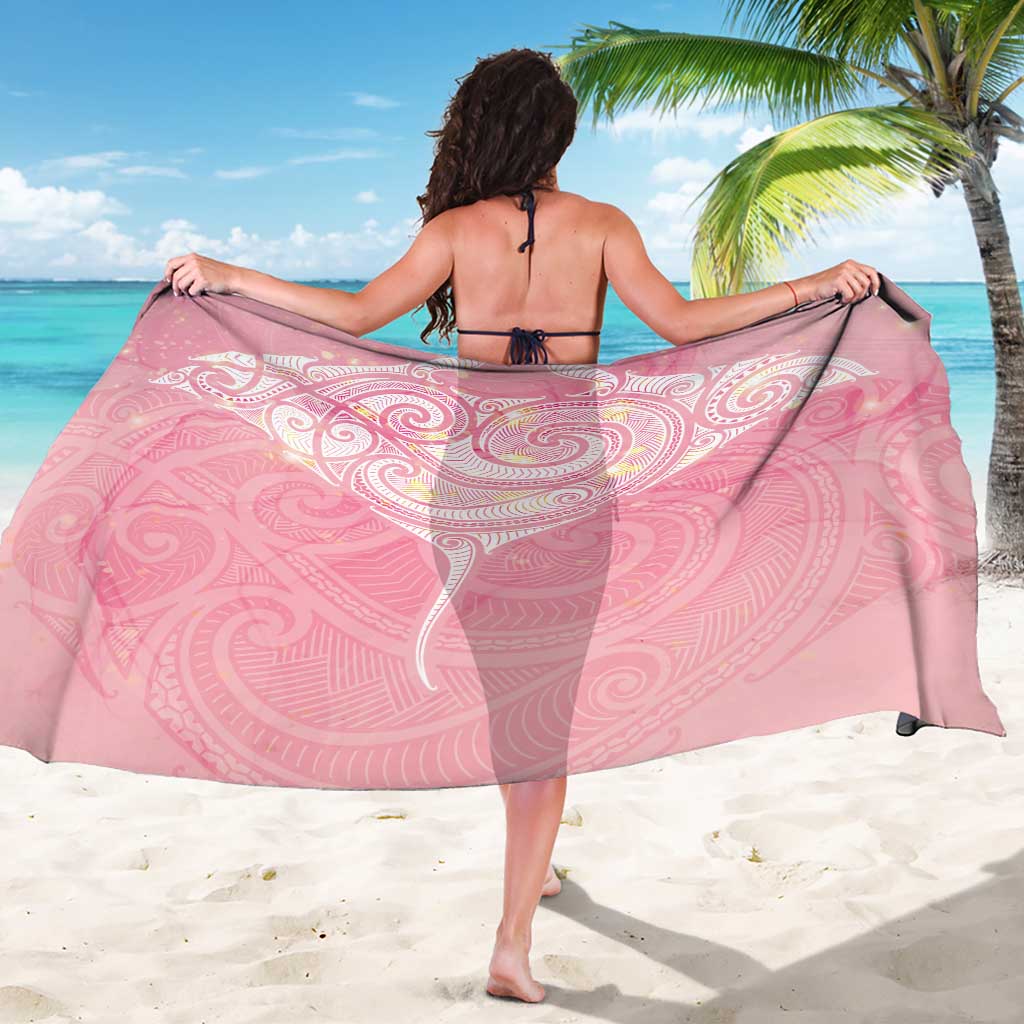 Breast Cancer Awareness Maori Aotearoa Sarong Manta Ray - Pink Glaze - Polynesian Pride