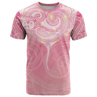 Breast Cancer Awareness Maori Aotearoa T Shirt Manta Ray - Pink Glaze - Polynesian Pride