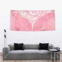 Breast Cancer Awareness Maori Aotearoa Tapestry Manta Ray - Pink Glaze - Polynesian Pride