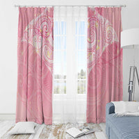 Breast Cancer Awareness Maori Aotearoa Window Curtain Manta Ray - Pink Glaze - Polynesian Pride