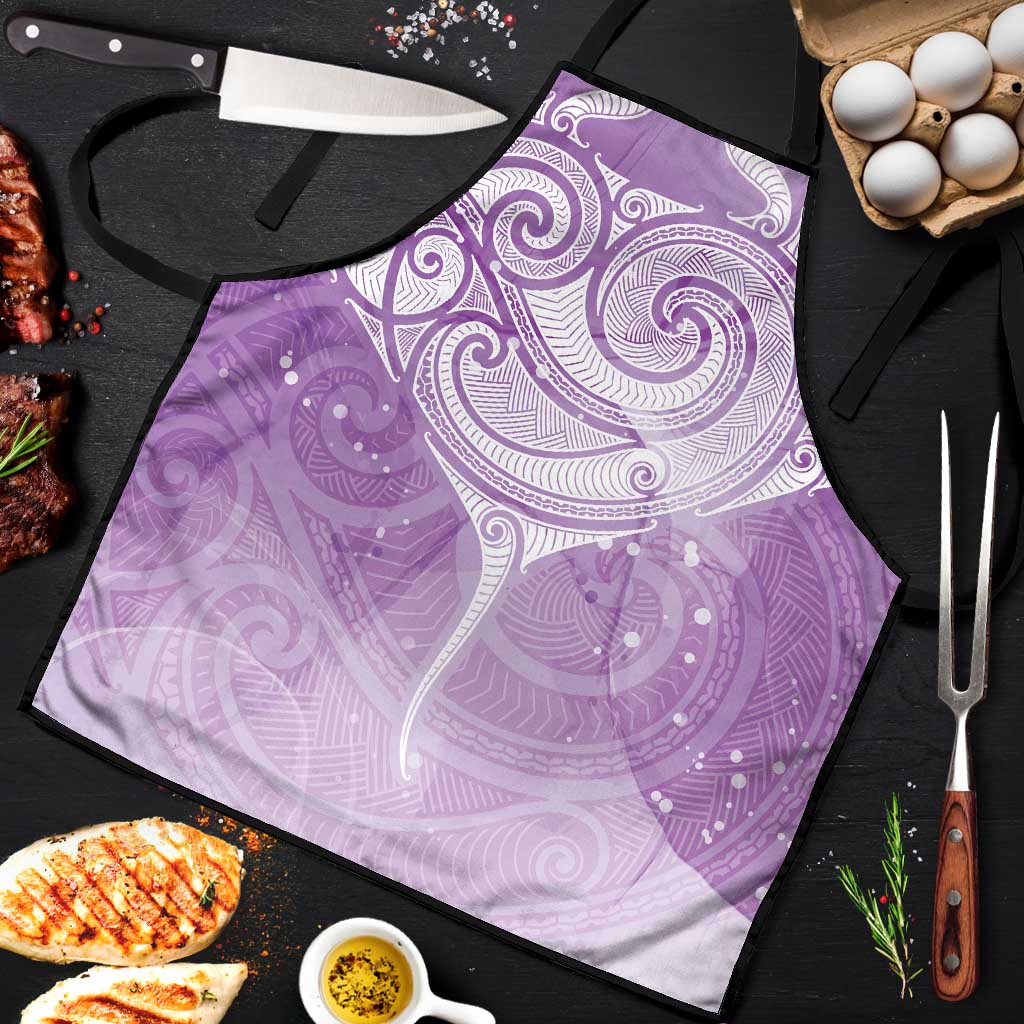 Epilepsy Awareness Maori Aotearoa Apron Manta Ray - Purple Glaze - Polynesian Pride