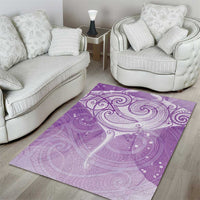 Epilepsy Awareness Maori Aotearoa Area Rug Manta Ray - Purple Glaze - Polynesian Pride