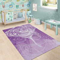 Epilepsy Awareness Maori Aotearoa Area Rug Manta Ray - Purple Glaze - Polynesian Pride