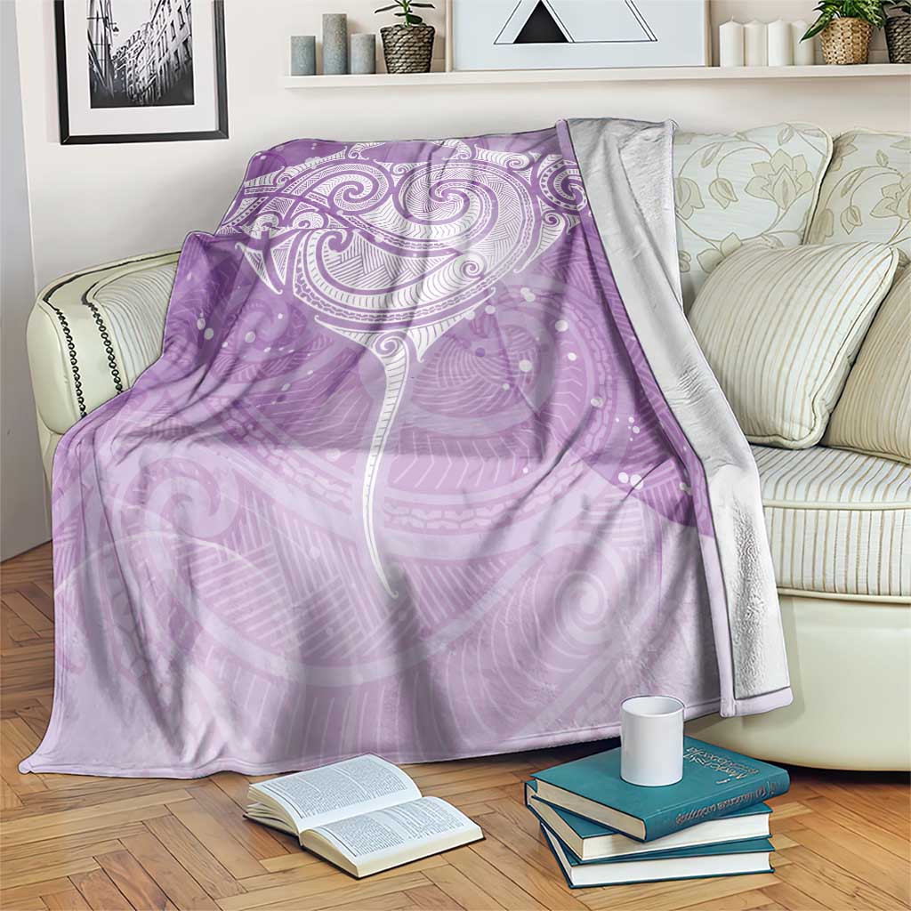 Epilepsy Awareness Maori Aotearoa Blanket Manta Ray - Purple Glaze - Polynesian Pride