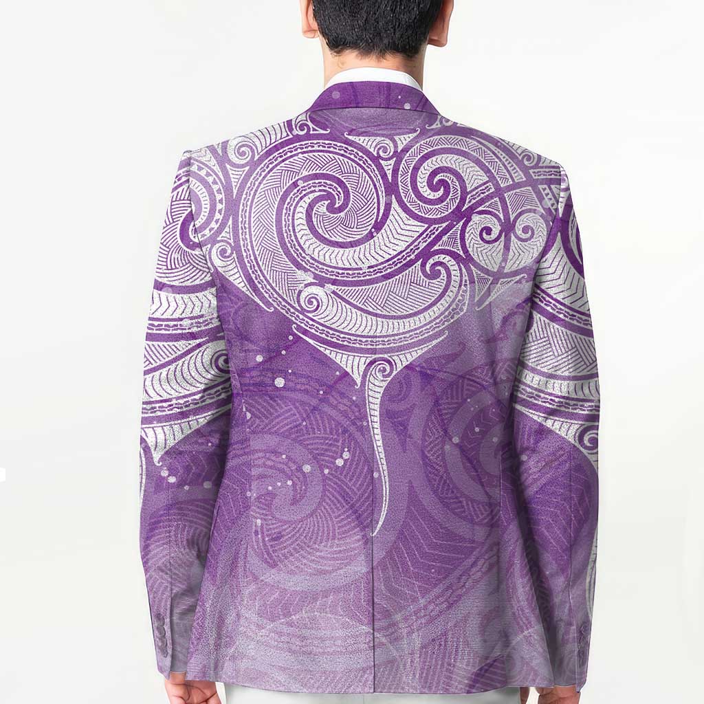 Epilepsy Awareness Maori Aotearoa Blazer Manta Ray - Purple Glaze - Polynesian Pride