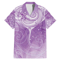 Epilepsy Awareness Maori Aotearoa Family Matching Mermaid Dress and Hawaiian Shirt Manta Ray - Purple Glaze - Polynesian Pride