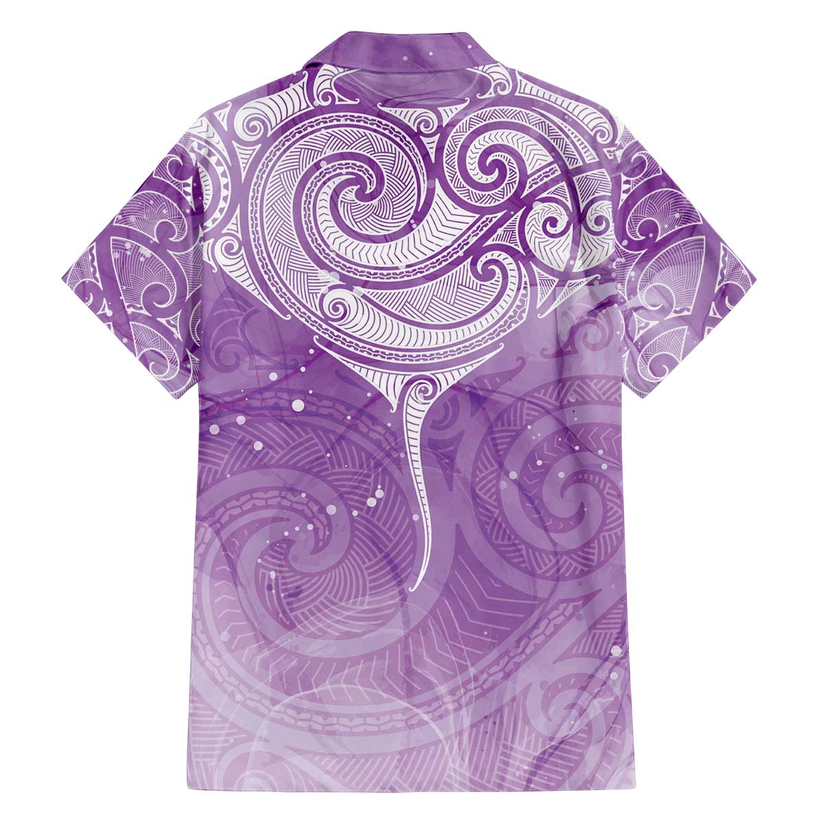 Epilepsy Awareness Maori Aotearoa Family Matching Off The Shoulder Long Sleeve Dress and Hawaiian Shirt Manta Ray - Purple Glaze - Polynesian Pride