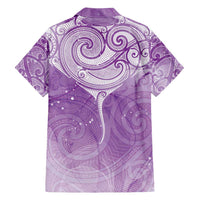 Epilepsy Awareness Maori Aotearoa Family Matching Puletasi and Hawaiian Shirt Manta Ray - Purple Glaze - Polynesian Pride
