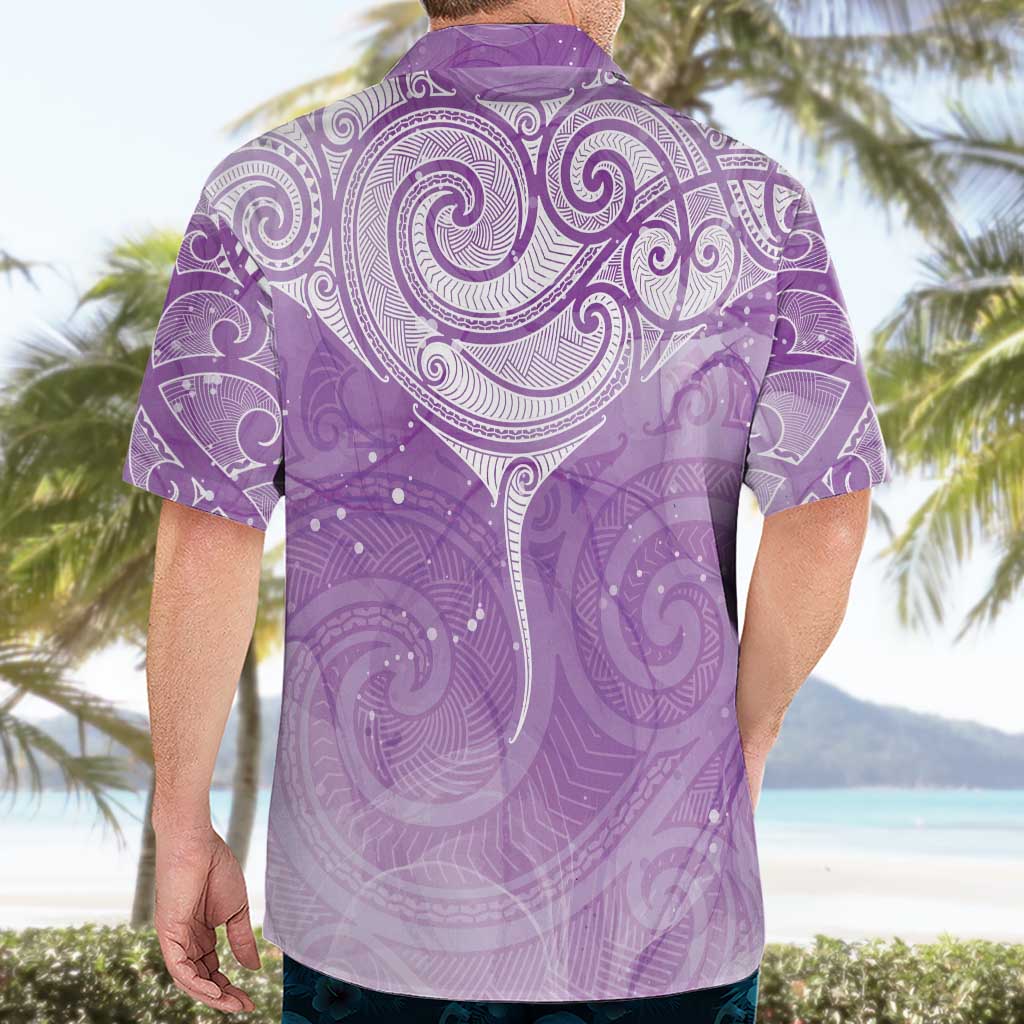 Epilepsy Awareness Maori Aotearoa Hawaiian Shirt Manta Ray - Purple Glaze - Polynesian Pride