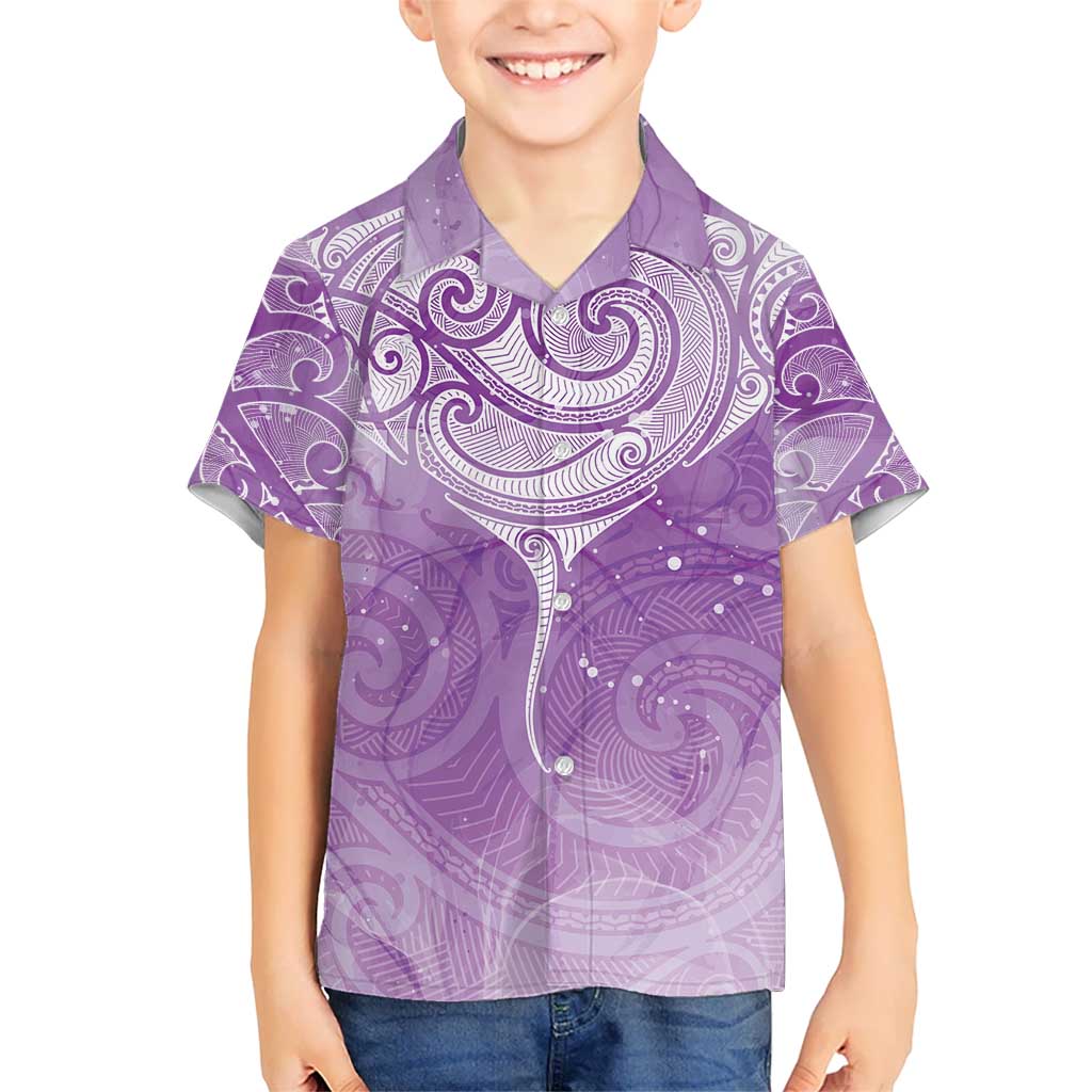Epilepsy Awareness Maori Aotearoa Hawaiian Shirt Manta Ray - Purple Glaze - Polynesian Pride