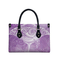 Epilepsy Awareness Maori Aotearoa Leather Bag Manta Ray - Purple Glaze - Polynesian Pride