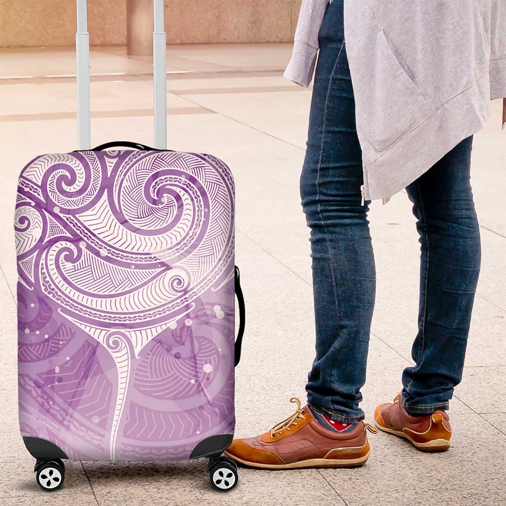 Epilepsy Awareness Maori Aotearoa Luggage Cover Manta Ray - Purple Glaze - Polynesian Pride