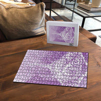 Epilepsy Awareness Maori Aotearoa Puzzle Manta Ray - Purple Glaze - Polynesian Pride