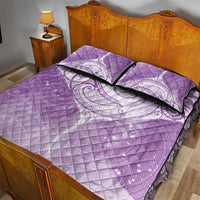 Epilepsy Awareness Maori Aotearoa Quilt Bed Set Manta Ray - Purple Glaze - Polynesian Pride