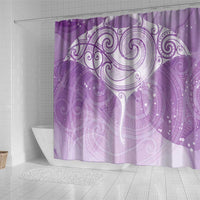Epilepsy Awareness Maori Aotearoa Shower Curtain Manta Ray - Purple Glaze - Polynesian Pride