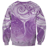 Epilepsy Awareness Maori Aotearoa Sweatshirt Manta Ray - Purple Glaze - Polynesian Pride