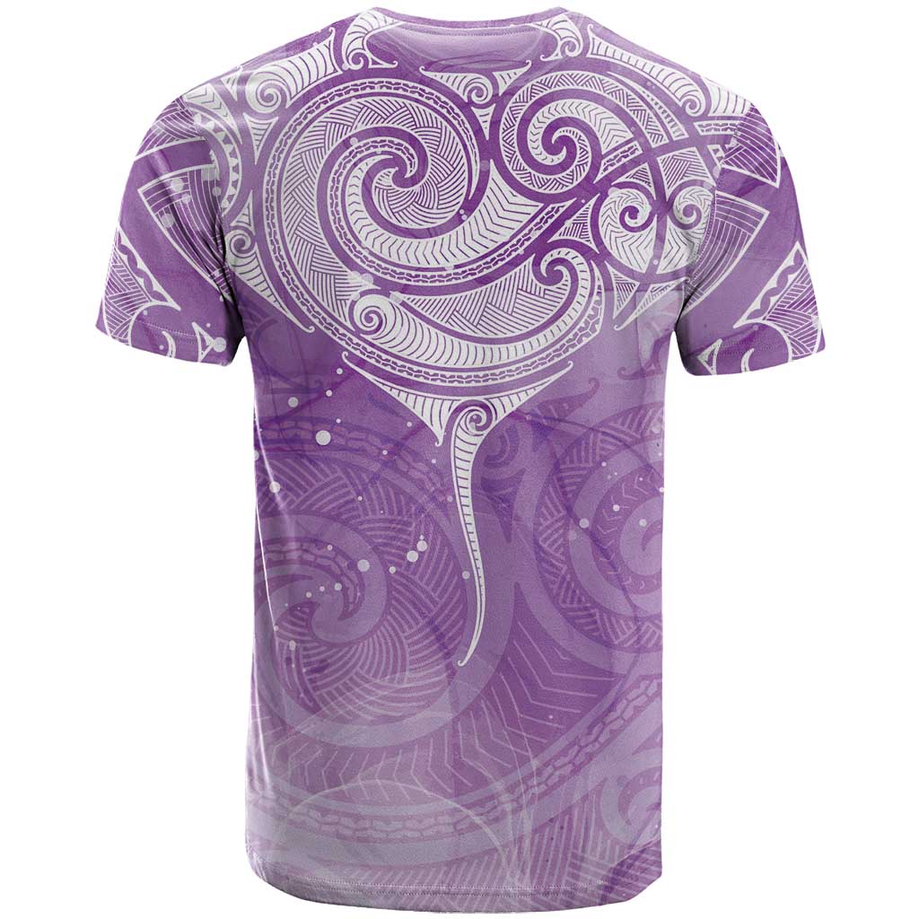 Epilepsy Awareness Maori Aotearoa T Shirt Manta Ray - Purple Glaze - Polynesian Pride