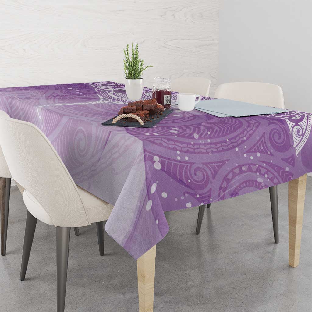 Epilepsy Awareness Maori Aotearoa Tablecloth Manta Ray - Purple Glaze - Polynesian Pride