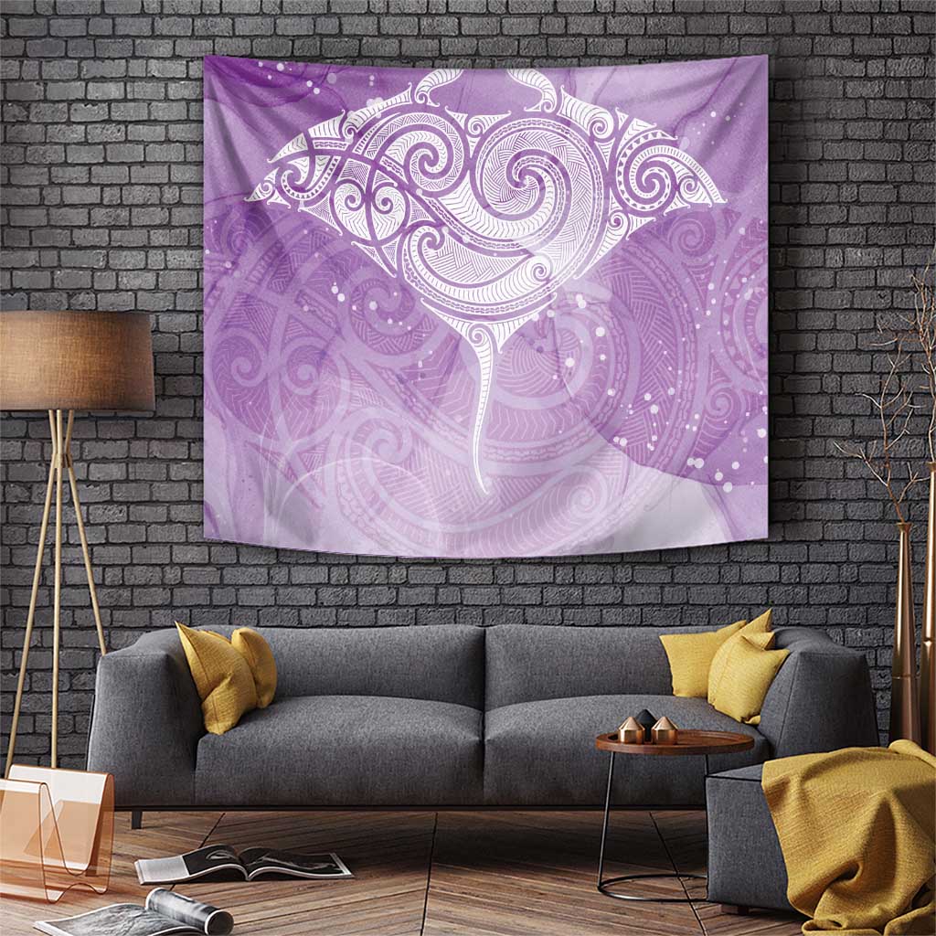 Epilepsy Awareness Maori Aotearoa Tapestry Manta Ray - Purple Glaze - Polynesian Pride