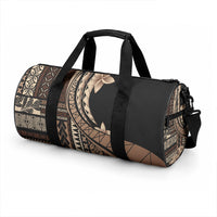 Samoa Siapo Mamanu Duffle Bag Plumeria Black Motifs LT7 - Polynesian Pride