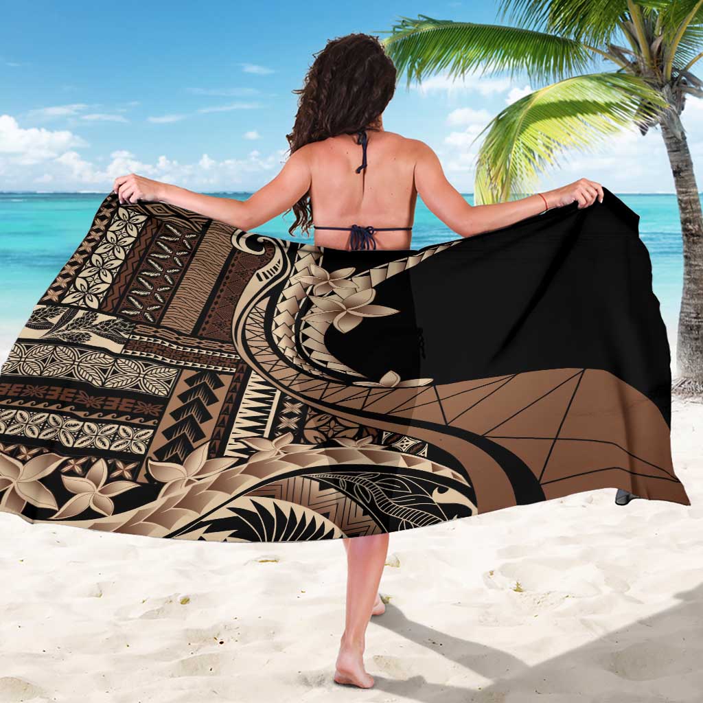 Samoa Siapo Mamanu Sarong Plumeria Black Motifs