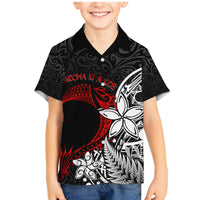 Valentine New Zealand Family Matching Mermaid Dress and Hawaiian Shirt Aotearoa Couple Maori Aroha Ki a Koe LT7 Son's Shirt Black - Polynesian Pride