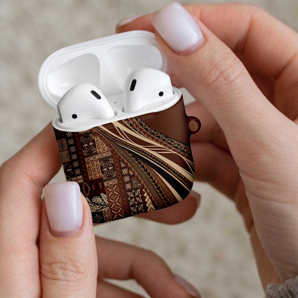Pasifika Women's Day - Samoa Siapo Malu Tattoo Inspired AirPods Case Brown