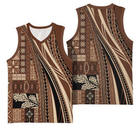 Pasifika Women's Day - Samoa Siapo Malu Tattoo Inspired Basketball Jersey Brown