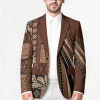 Pasifika Women's Day - Samoa Siapo Malu Tattoo Inspired Blazer Brown