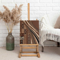 Pasifika Women's Day - Samoa Siapo Malu Tattoo Inspired Canvas Wall Art Brown