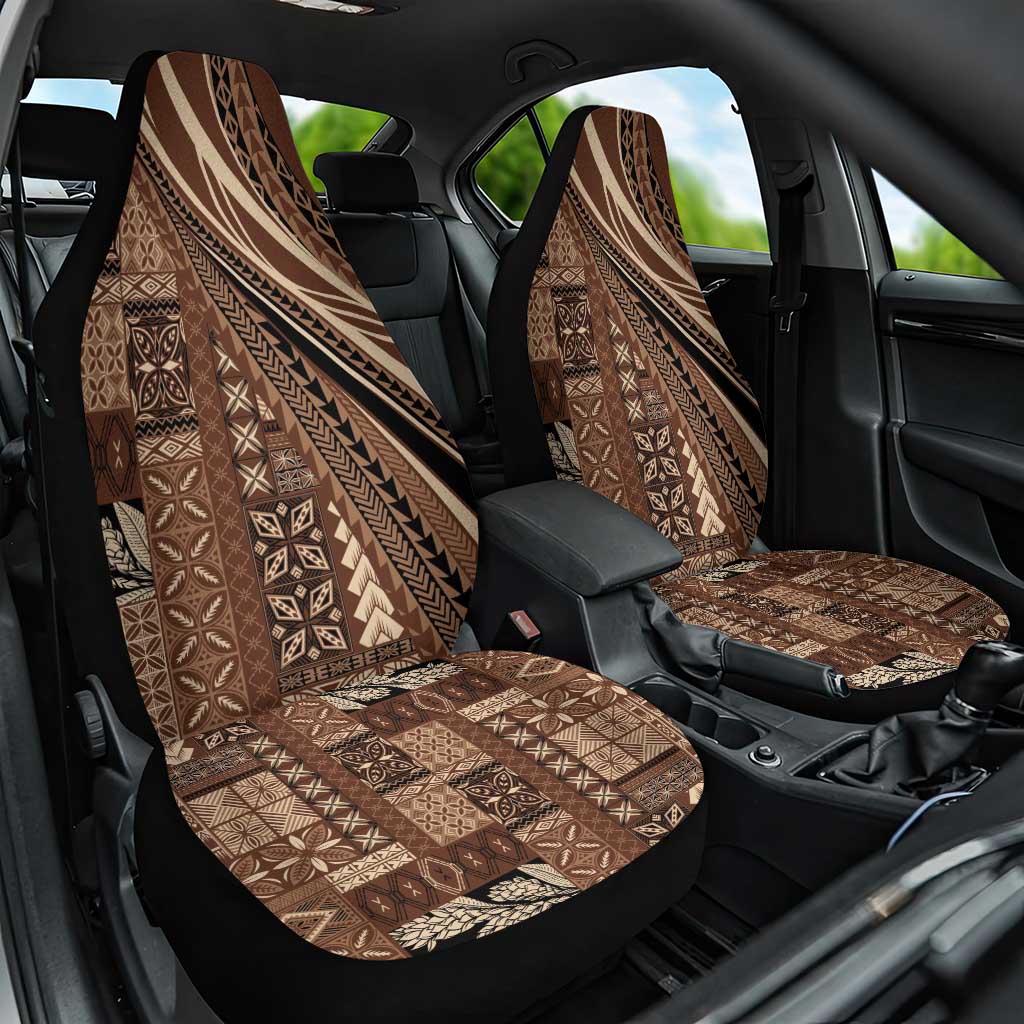 Pasifika Women's Day - Samoa Siapo Malu Tattoo Inspired Car Seat Cover Brown LT7 One Size Brown - Polynesian Pride