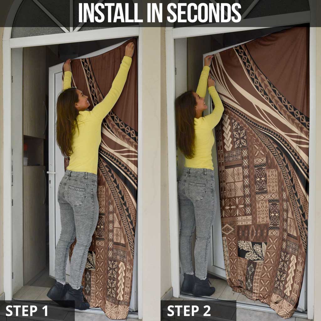 Pasifika Women's Day - Samoa Siapo Malu Tattoo Inspired Door Cover Brown LT7 - Polynesian Pride