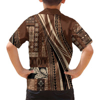 Pasifika Women's Day - Samoa Siapo Malu Tattoo Inspired Family Matching Summer Maxi Dress and Hawaiian Shirt Brown