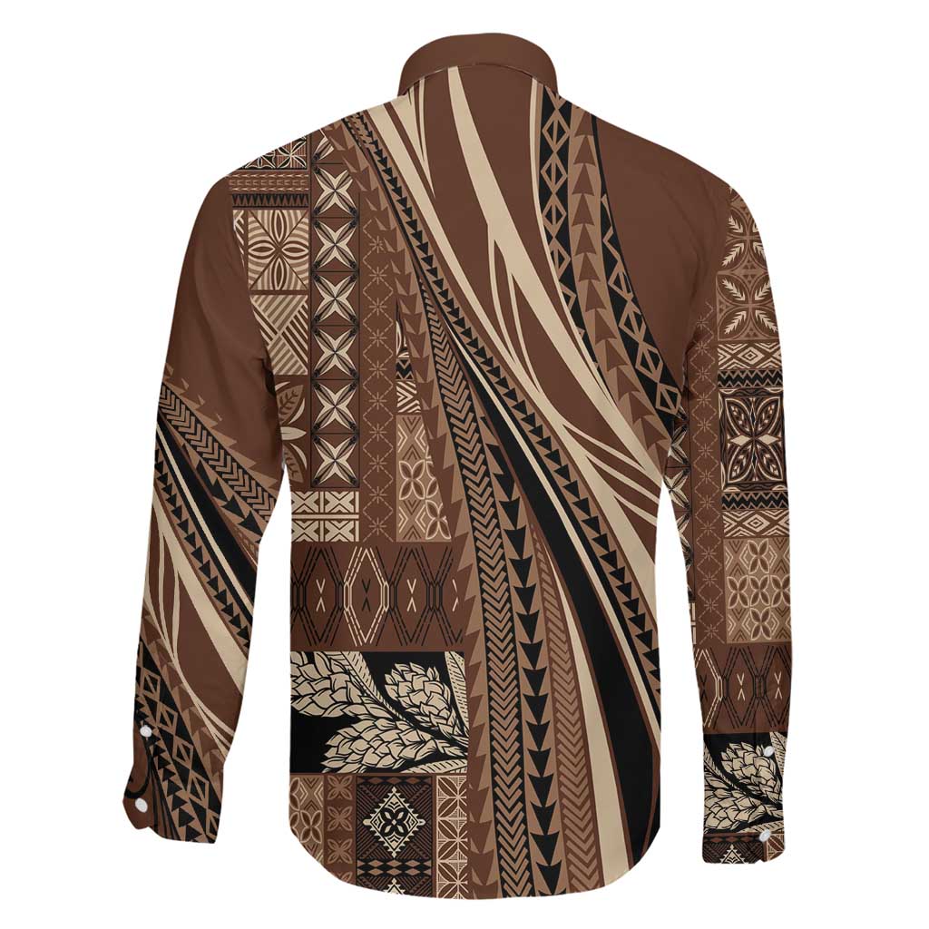 Pasifika Women's Day - Samoa Siapo Malu Tattoo Inspired Family Matching Summer Maxi Dress and Hawaiian Shirt Brown