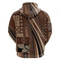Pasifika Women's Day - Samoa Siapo Malu Tattoo Inspired Hoodie Brown
