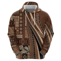 Pasifika Women's Day - Samoa Siapo Malu Tattoo Inspired Hoodie Brown