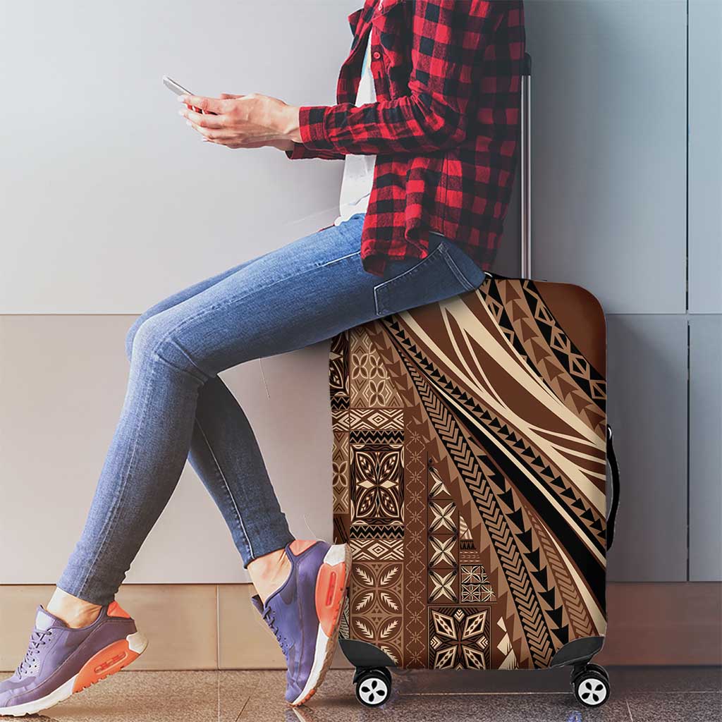 Pasifika Women's Day - Samoa Siapo Malu Tattoo Inspired Luggage Cover Brown