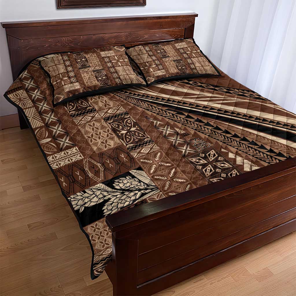Pasifika Women's Day - Samoa Siapo Malu Tattoo Inspired Quilt Bed Set Brown