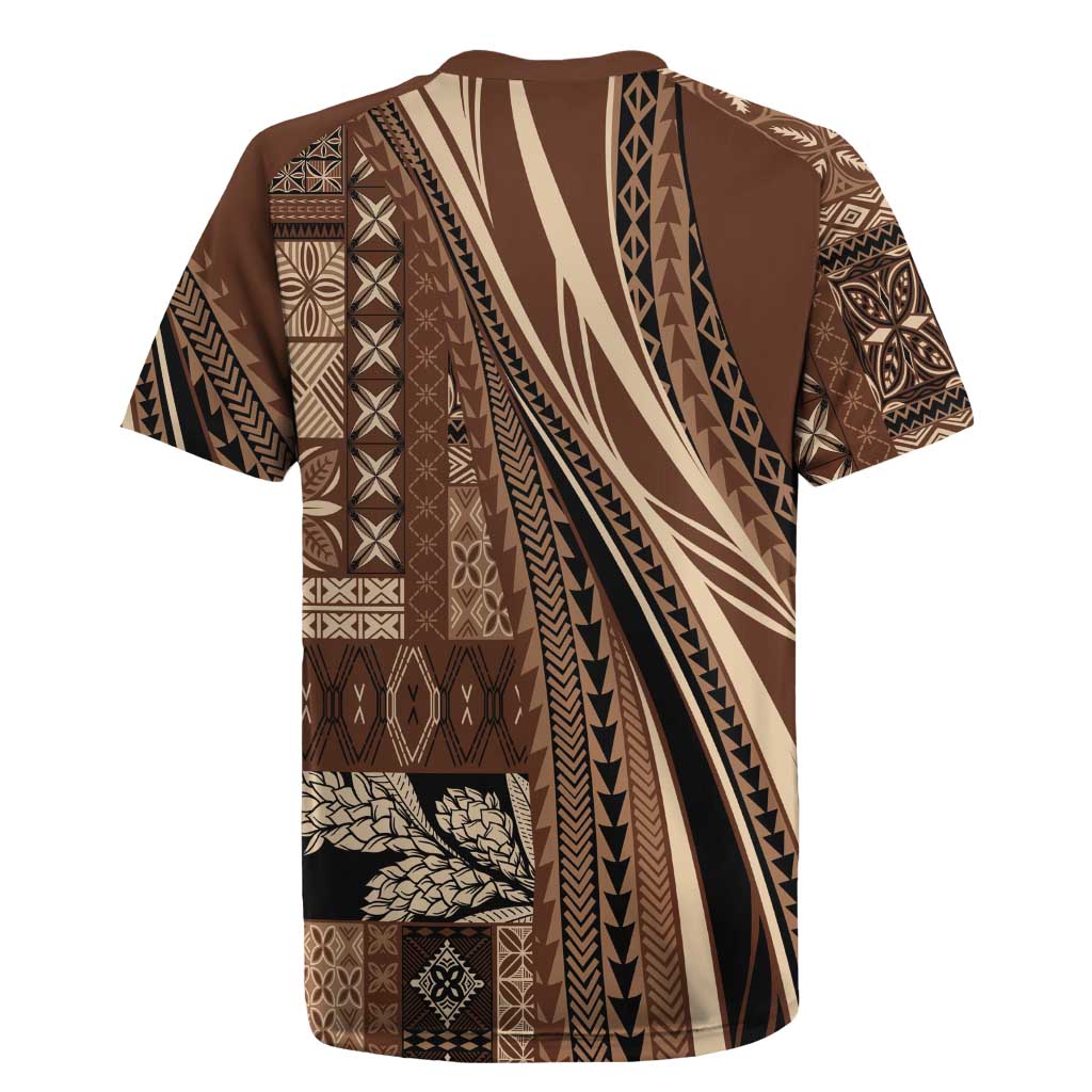 Pasifika Women's Day - Samoa Siapo Malu Tattoo Inspired Rugby Jersey Brown