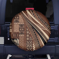 Pasifika Women's Day - Samoa Siapo Malu Tattoo Inspired Spare Tire Cover Brown LT7 No hole Brown - Polynesian Pride