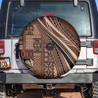 Pasifika Women's Day - Samoa Siapo Malu Tattoo Inspired Spare Tire Cover Brown LT7 Brown - Polynesian Pride