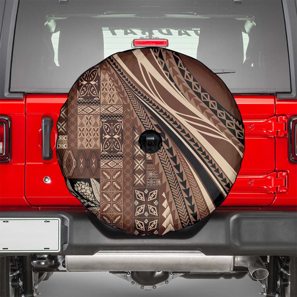 Pasifika Women's Day - Samoa Siapo Malu Tattoo Inspired Spare Tire Cover Brown LT7 - Polynesian Pride