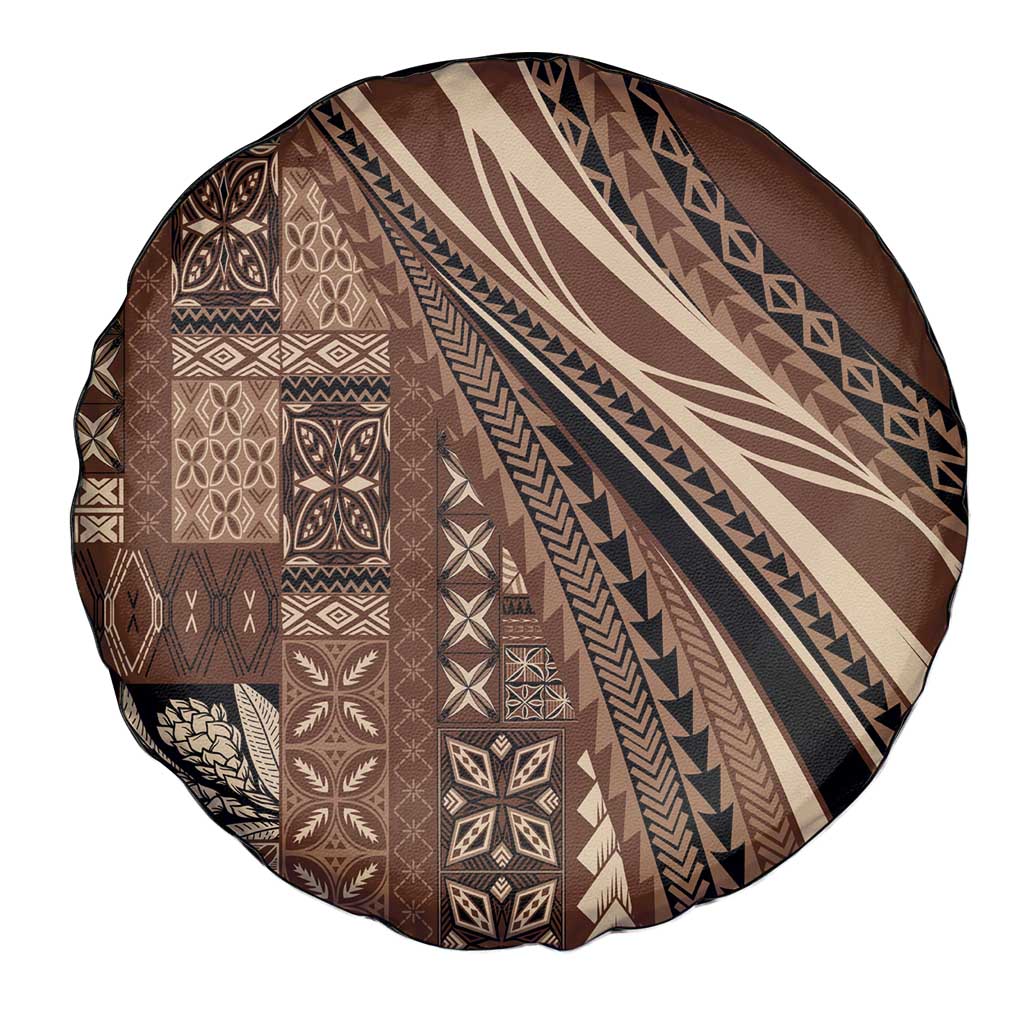 Pasifika Women's Day - Samoa Siapo Malu Tattoo Inspired Spare Tire Cover Brown LT7 - Polynesian Pride