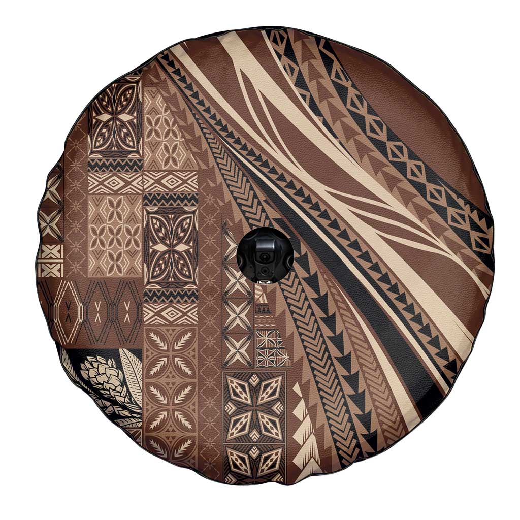 Pasifika Women's Day - Samoa Siapo Malu Tattoo Inspired Spare Tire Cover Brown LT7 - Polynesian Pride