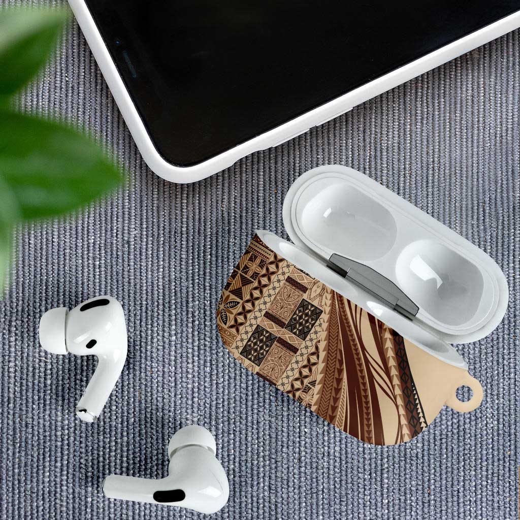 Pasifika Women's Day - Samoa Siapo Malu Tattoo Inspired AirPods Case Beige