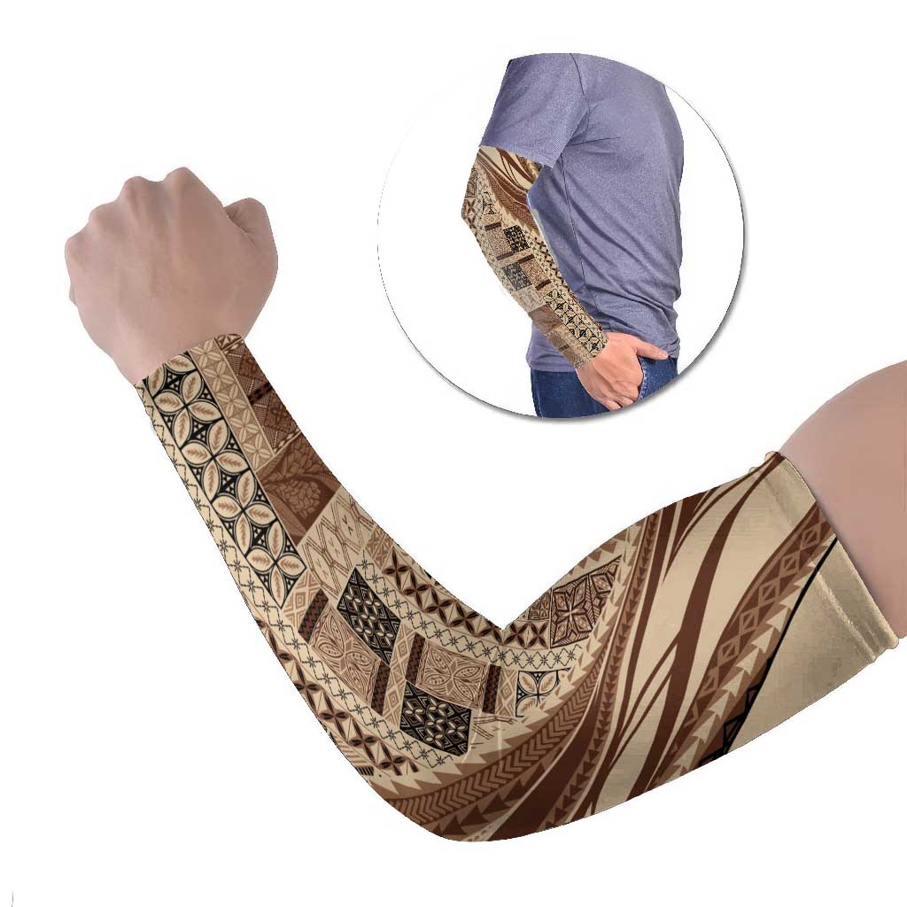 Pasifika Women's Day - Samoa Siapo Malu Tattoo Inspired Arm Sleeves Beige